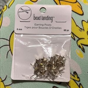 Bead Landing Earring Posts 60pc